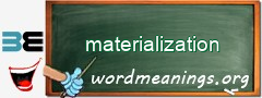 WordMeaning blackboard for materialization